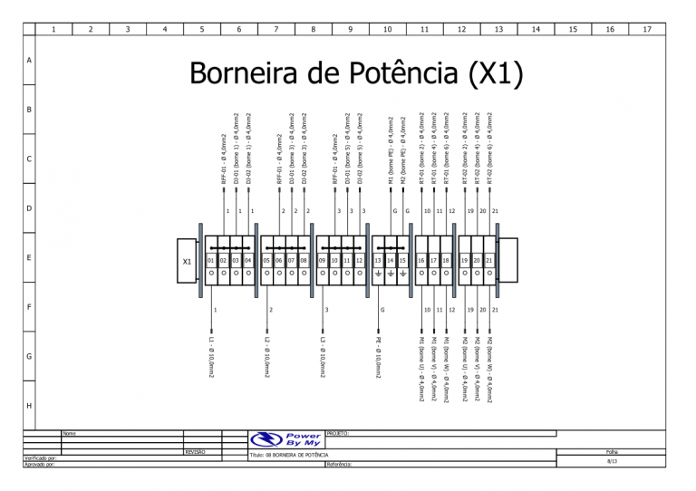 Exemplo de Projeto de Elétrica - Folha com Layout da Borneira.