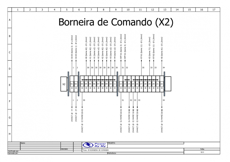 Exemplo de Projeto de Elétrica - Folha com Layout da Borneira.