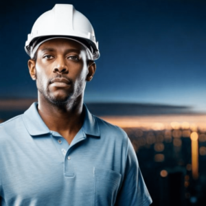 Engenheiro Usando EPI - Capacete de Segurança.